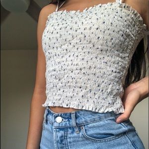brandy Melville white flower top